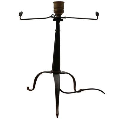 Iron Brutalist Mid-Century Petite Table Lamp