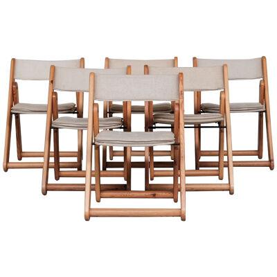 Kon-Tiki Pine Mid-Century Folding Dining Chairs by Gillis Lundgren