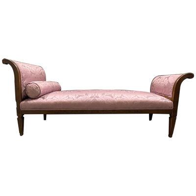 Hollywood Regency Chaise Lounge or Day Bed in Scalamandre Upholstery