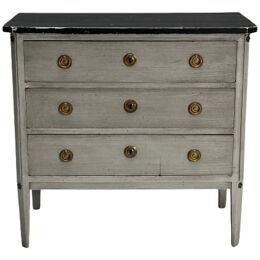 Gustavian, Swedish Commode, Gray Paint Distressed, Sweden, 1950s