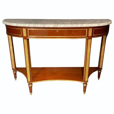 Russian Neoclassical Console / Sofa Table or Sideboard, Demilune