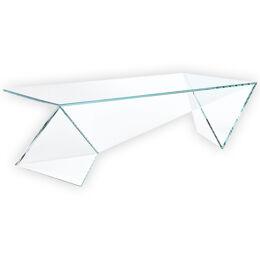 Coffee Table Cocktail Table Crystal Glass Transparent Origami Shape Italy 