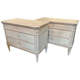 Pair of Swedish Neo-Classical Bed Side Chests
