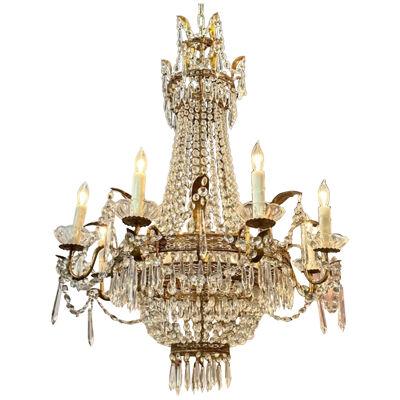 19th Century French Empire Basket Style Chandelier
