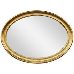 Large Scale Gold Leaf Oval Louis Philippe Mirrors