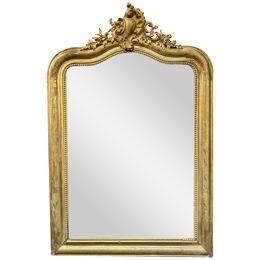 Antique French Louis XV Giltwood Mirror