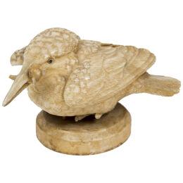 Japanese Ivory kingfisher okimono - Meiji