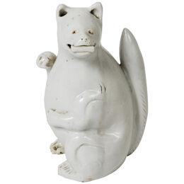 Japan ceramic inari fox sculpture okimono - Taisho