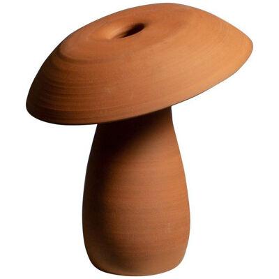 Terra-Cotta Raw Small Mushroom Lamp by Nick Pourfard