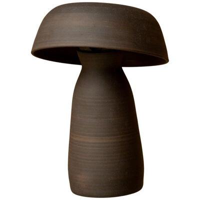 Black Raw Small Mushroom Lamp by Nick Pourfard