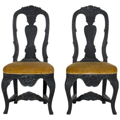 Fine pair of Swedish Rococo chairs, 19th C.