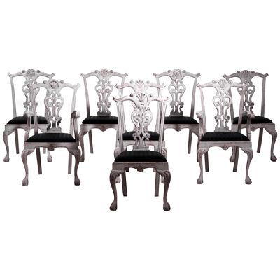 Fine set of eight large chairs, 20th C.