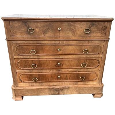 Louis Philippe Chest Of Drawers Whitened Burr Walnut Late 19th Century
