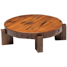 Brutalist Round Coffee Table, France, 1950s