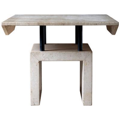 Travertine Side Table, late 20th Century