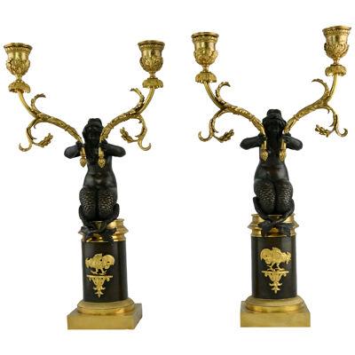 A pair of French candelabra made ca year 1800.