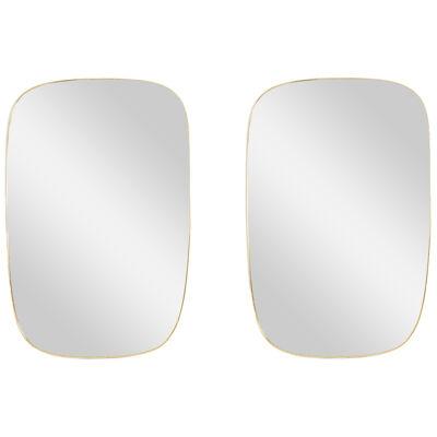 Pair of 1950s style mirrors in gilded brass. Contemporary. LS58731909U