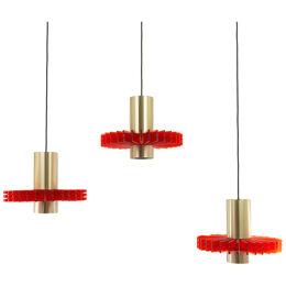 Set of three pendants by Claus Bolby for Cebo Industri, 1960s
