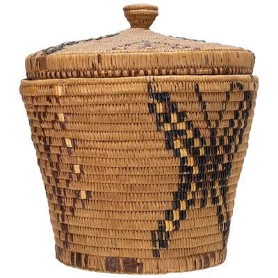 19th Century Salish Native Lidded Basket