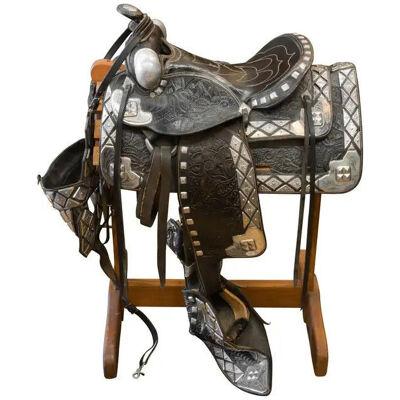 Black and Silver Ted Flowers Parade Saddle