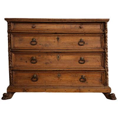 18th Century Carved Footed Chest