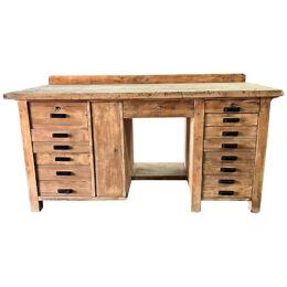 French Antique Wooden Desk Early 20th Century