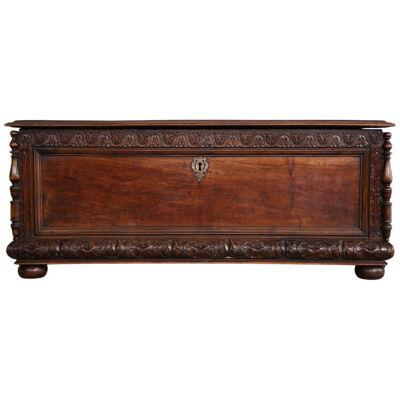 17th Century French Carved Trunk