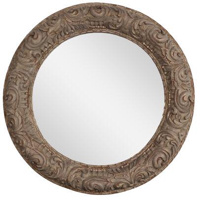18th Century French Round Carved Mirror