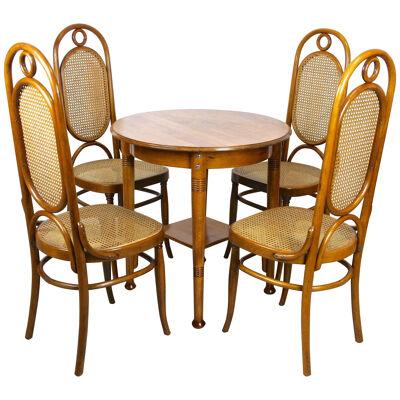 Thonet Bentwood Chairs With Table - Art Nouveau Seating Set, Austria circa 1915