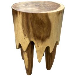 Lacquered Suar Wood Side Table/ Stool, handcarved - IDN 2024