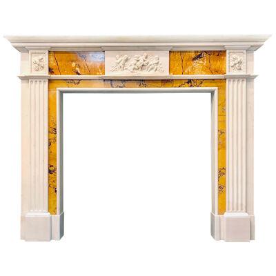 A 19th Century Georgian Manner Statuary & Sienna Marble Fireplace Surround.