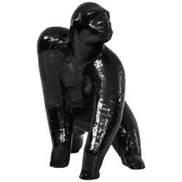 Gorilla Sculpture in black glazed ceramic, 1960's