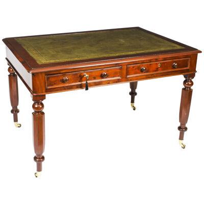 Antique 4ft William IV Four Drawer Partners Writing Table Desk C 1830