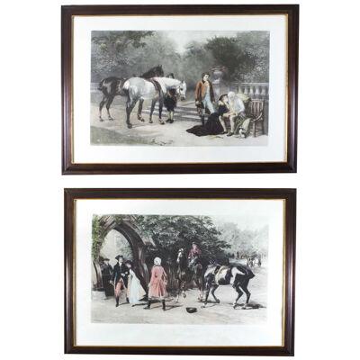 Vintage Pair Prints "Forgiven" & "Too Late" H Hardy