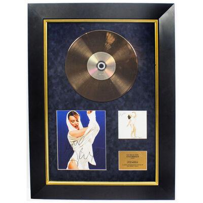 Kylie Minogue Signed CD Gold Disc Fever Framed and Glazed