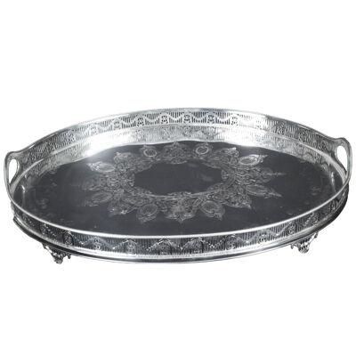 Antique Monumental Victorian Oval Silver Plated Gallery Tray C1870 19th Century