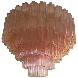 Pink “Tronchi” Murano Glass Flush Mount