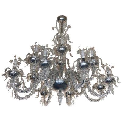 Contemporary "Ca Rezzonico" With Flowers and Leaves Murano Glass Chandelier