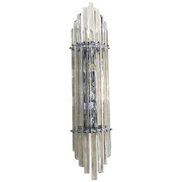 Clear Bars Murano Glass Sconces in Decò Style