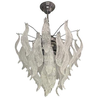 Contemporary Leaflets Murano Glass Chandelier in Vintage Style
