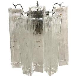 21st Century Clear "Squared" Murano Glass Wall Sconces