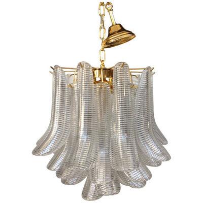 Contemporary Murano Glass "Sella" Chandelier With Gold 24k Metal Frame