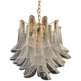 Clear “Selle” Murano Glass and Gold 24k Chandelier