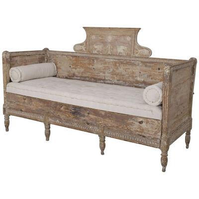 18th c. Swedish Gustavian Daybed Sofa Bench with Griffons in Original Patina