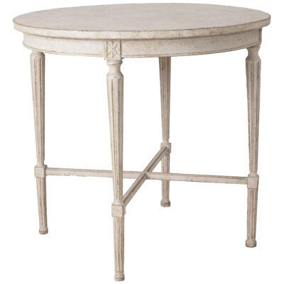 19th c. Swedish Late Gustavian Style Painted Round Table