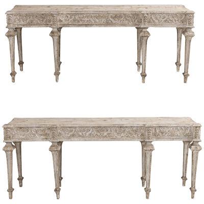 Pair of Italian Neoclassical Style Painted Console Table