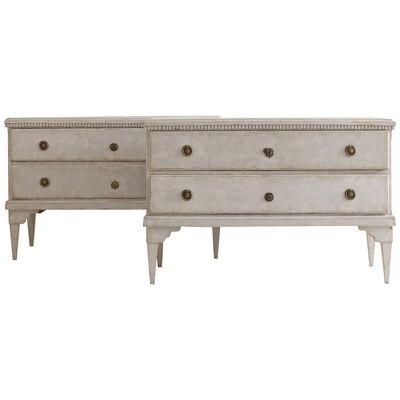 Pair of Large Painted Swedish Gustavian Chests, 18th Century