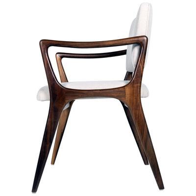Sculptural Dining Arm Chairs in the Style of Gio Ponti Walnut