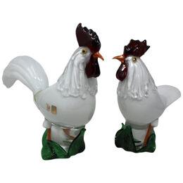 Oscar Zanetti - Murano Glass Rooster & Hen by Zanetti