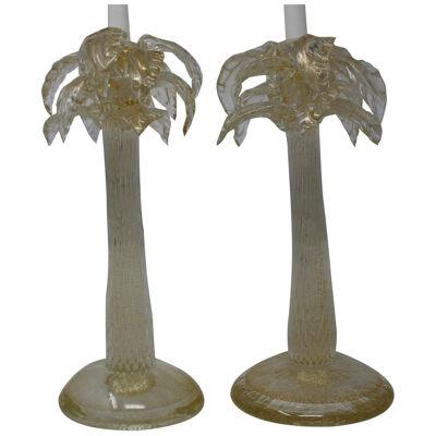Murano Glass Candle Holders - a Pair